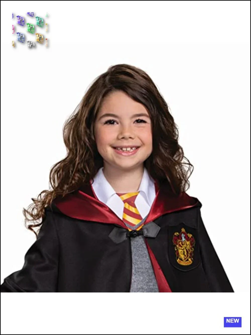 Kids Hermione Granger Deluxe Costume Set Gryffindor Robe Dress Size 10-12